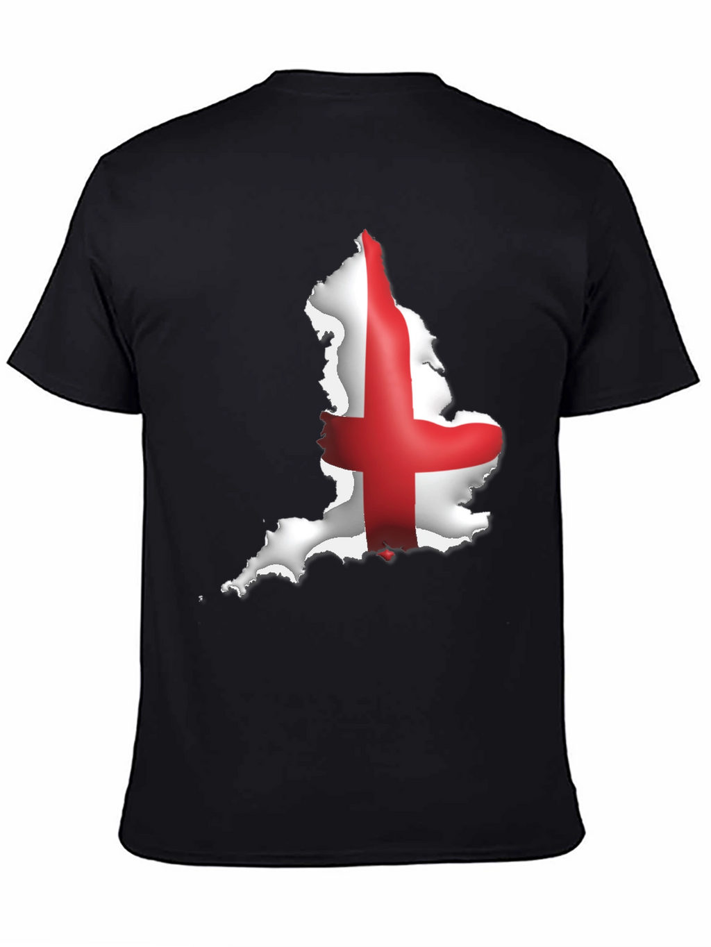 England Flag Map Graphic Black T-Shirt