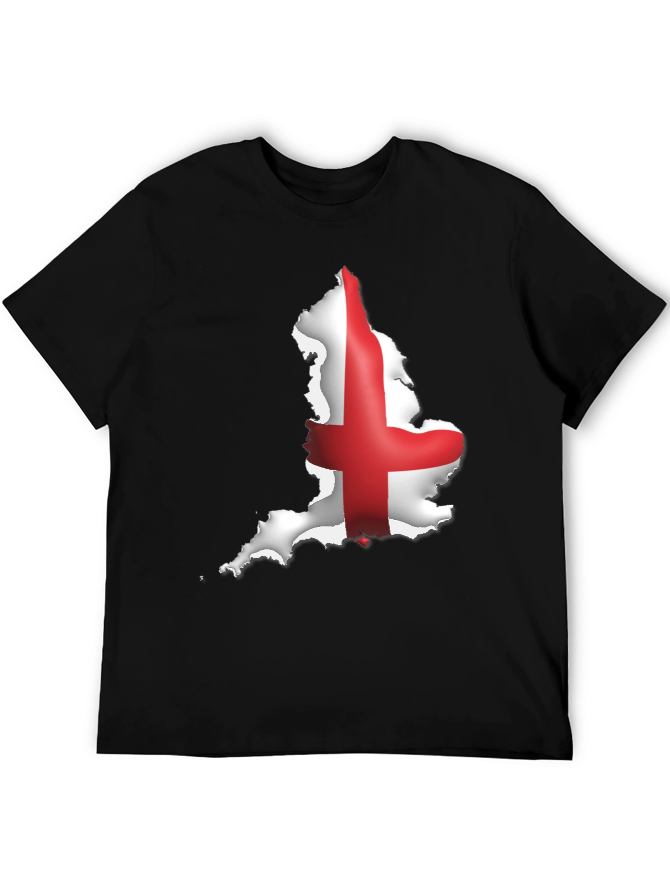 England Flag Map Graphic Black T-Shirt