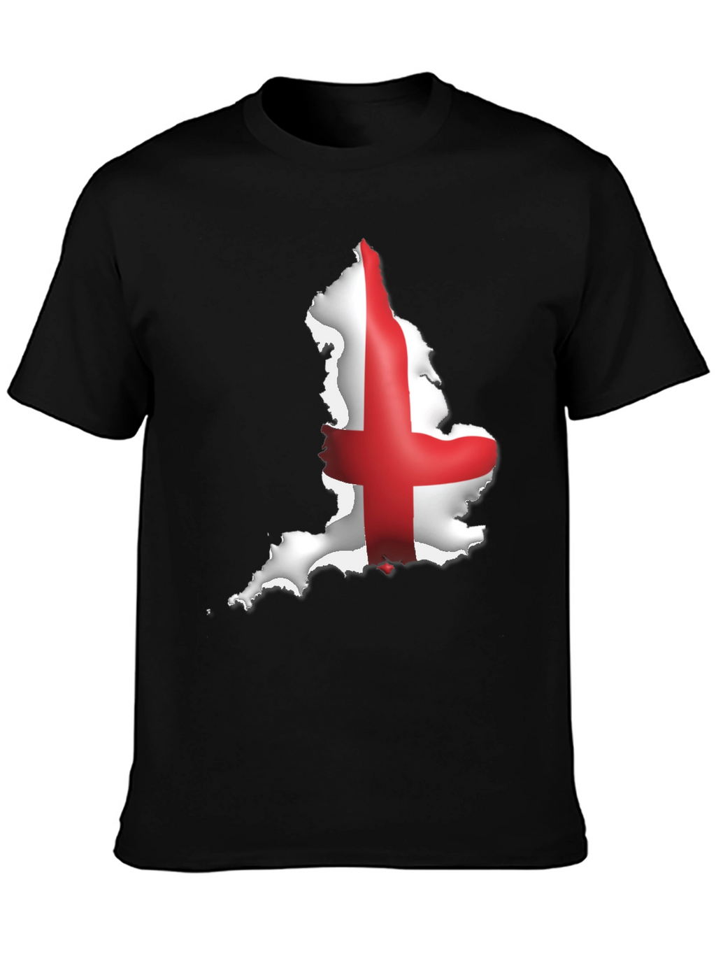 England Flag Map Graphic Black T-Shirt