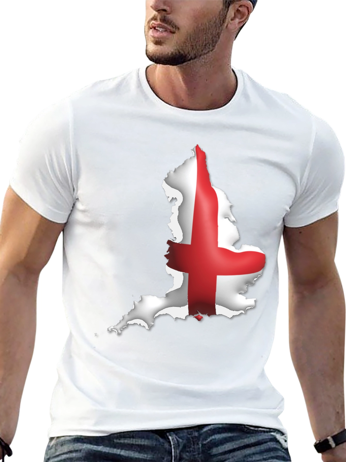 England Flag Map Graphic Black T-Shirt