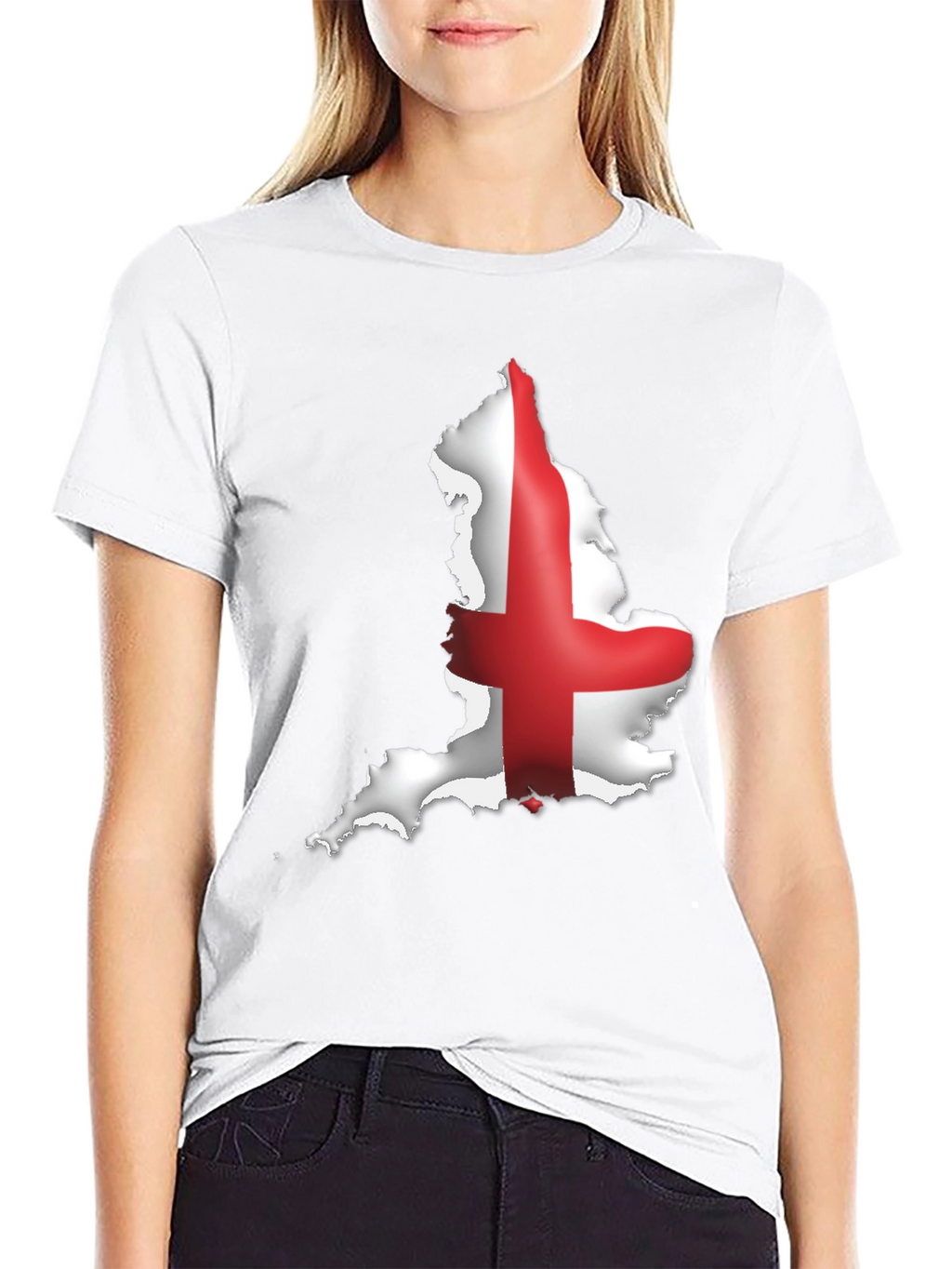England Flag Map Graphic Black T-Shirt