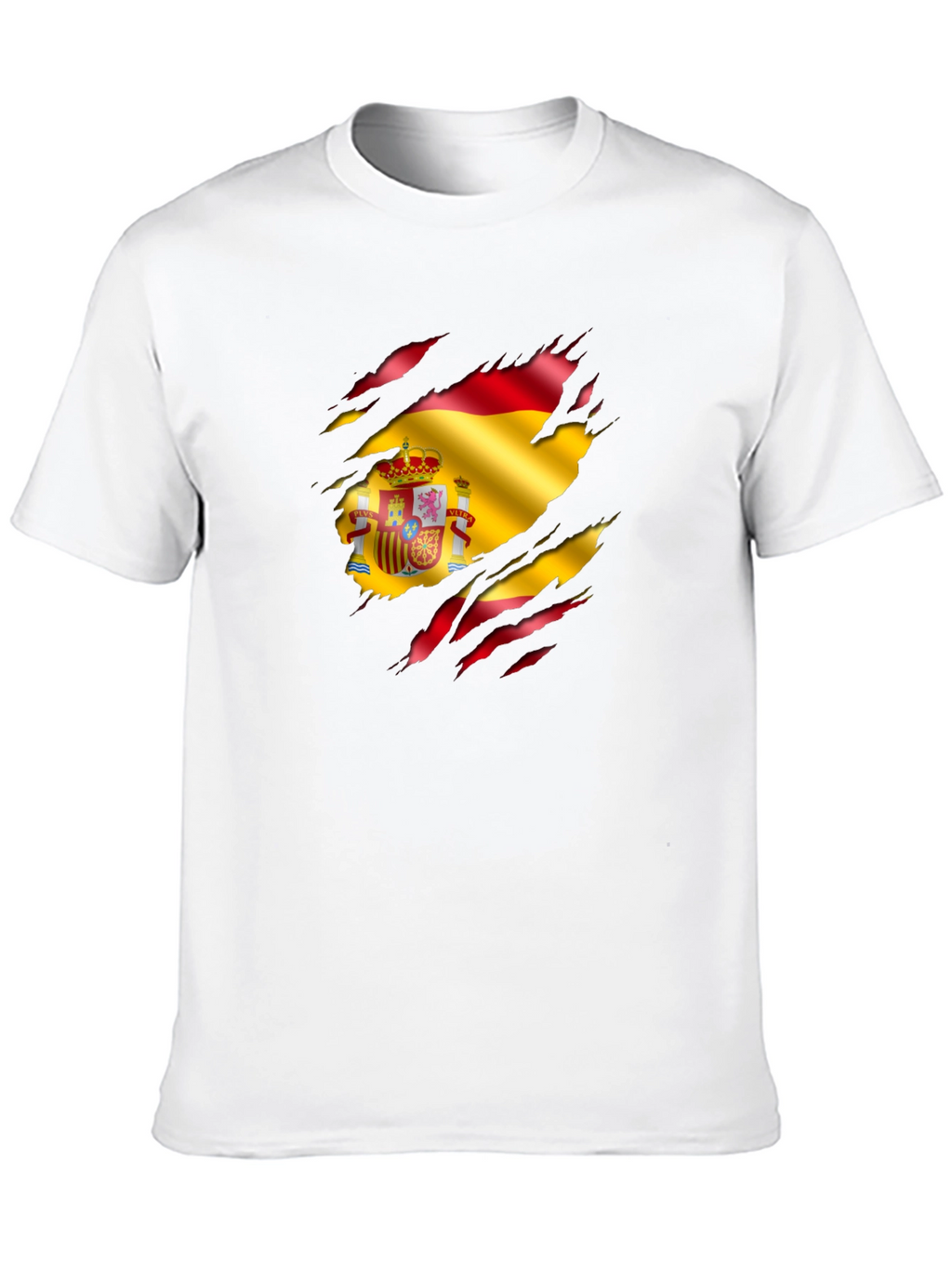 Spain Flag Ripped Graphic T-Shirt