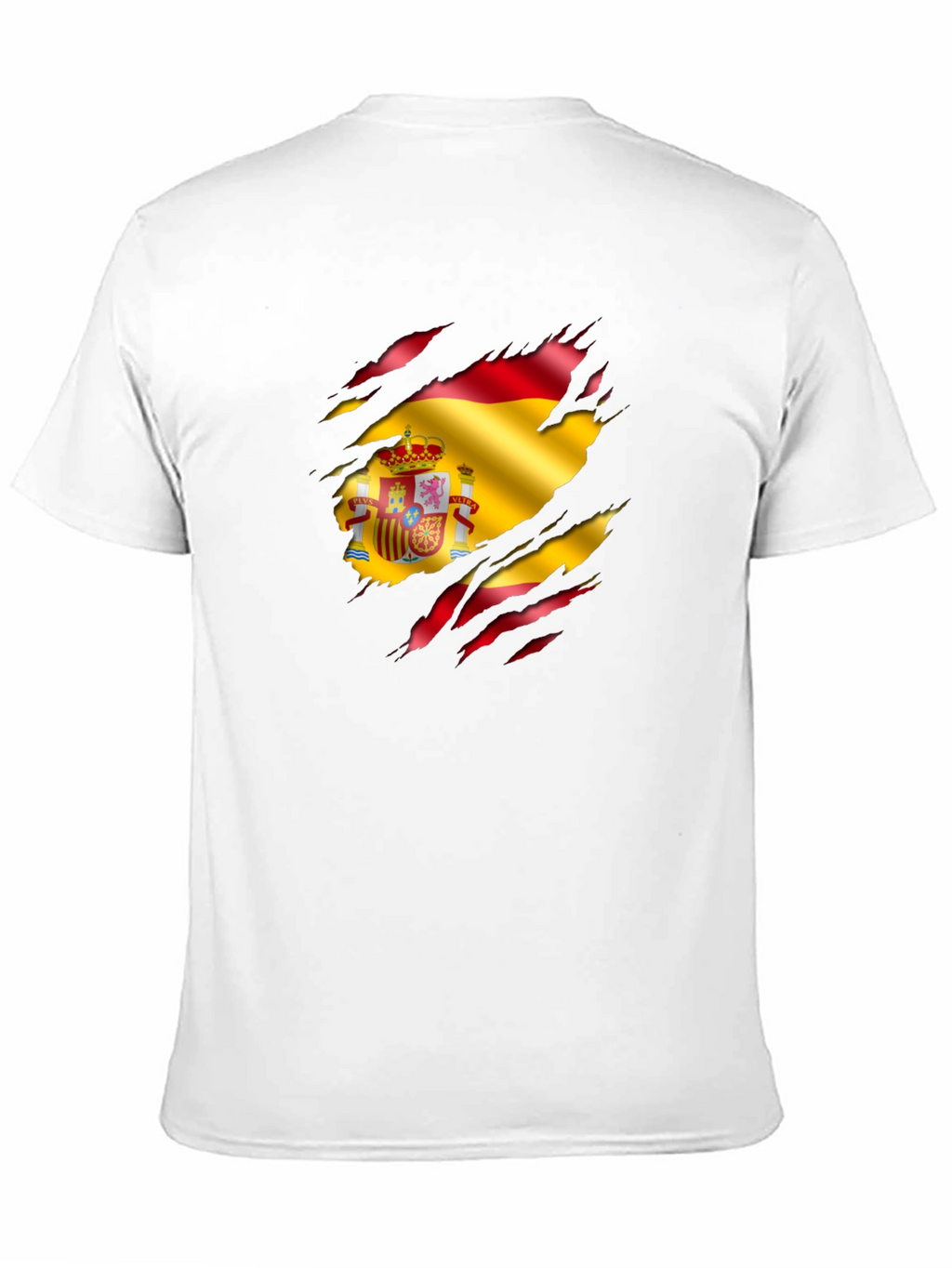 Spain Flag Ripped Graphic T-Shirt
