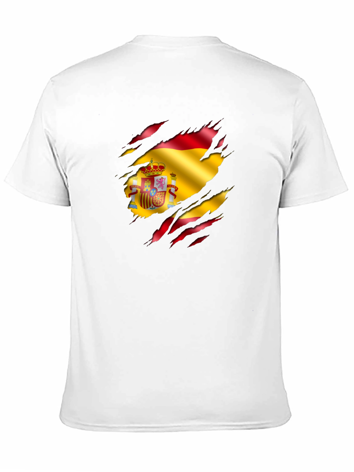 Spain Flag Ripped Graphic T-Shirt