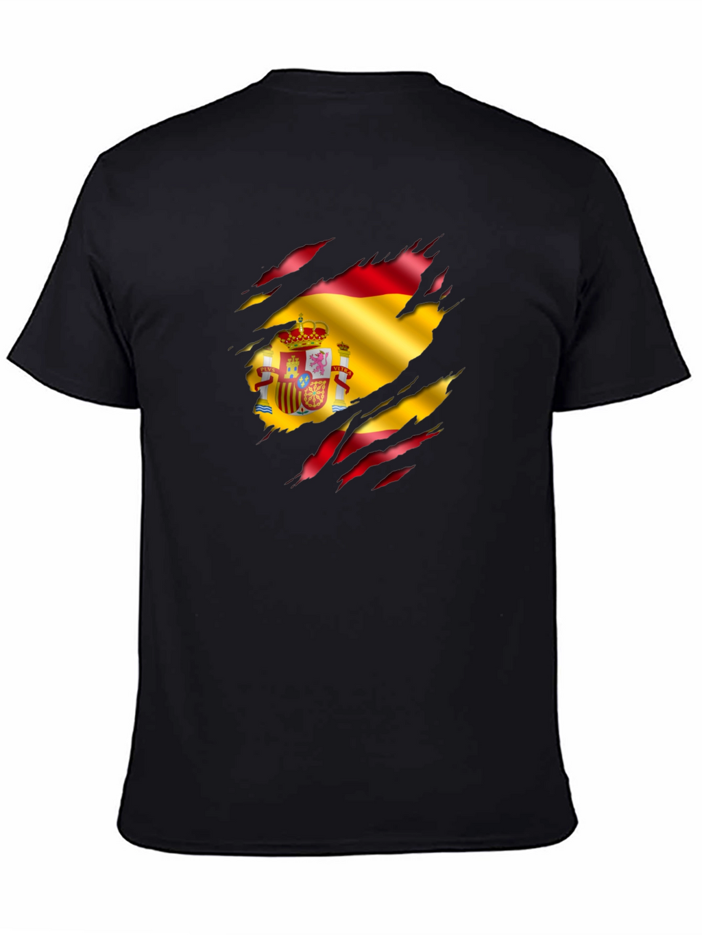 Spain Flag Ripped Graphic T-Shirt