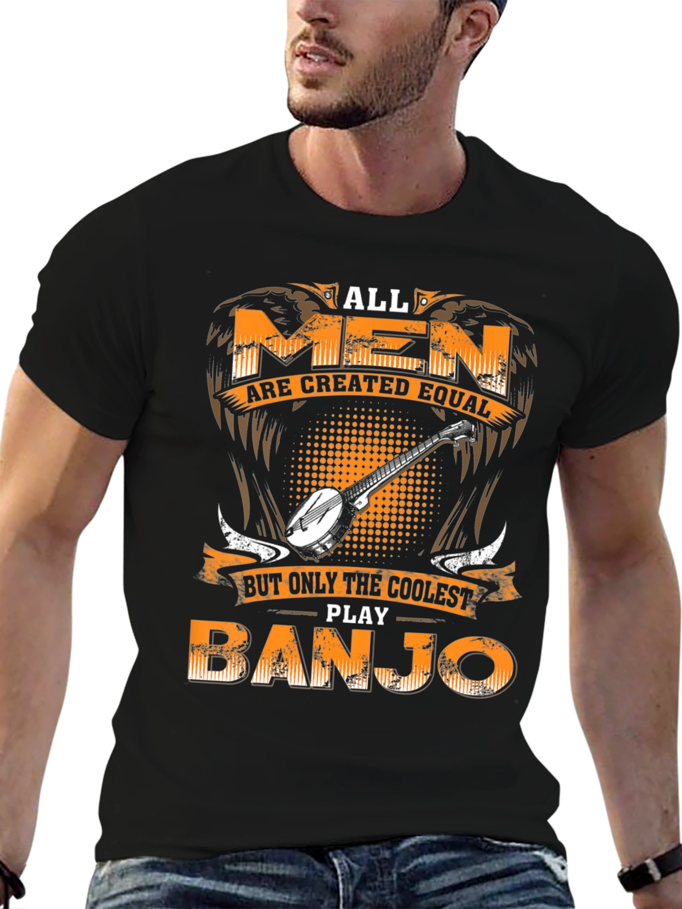 Coolest Banjo Player Black T-Shirt