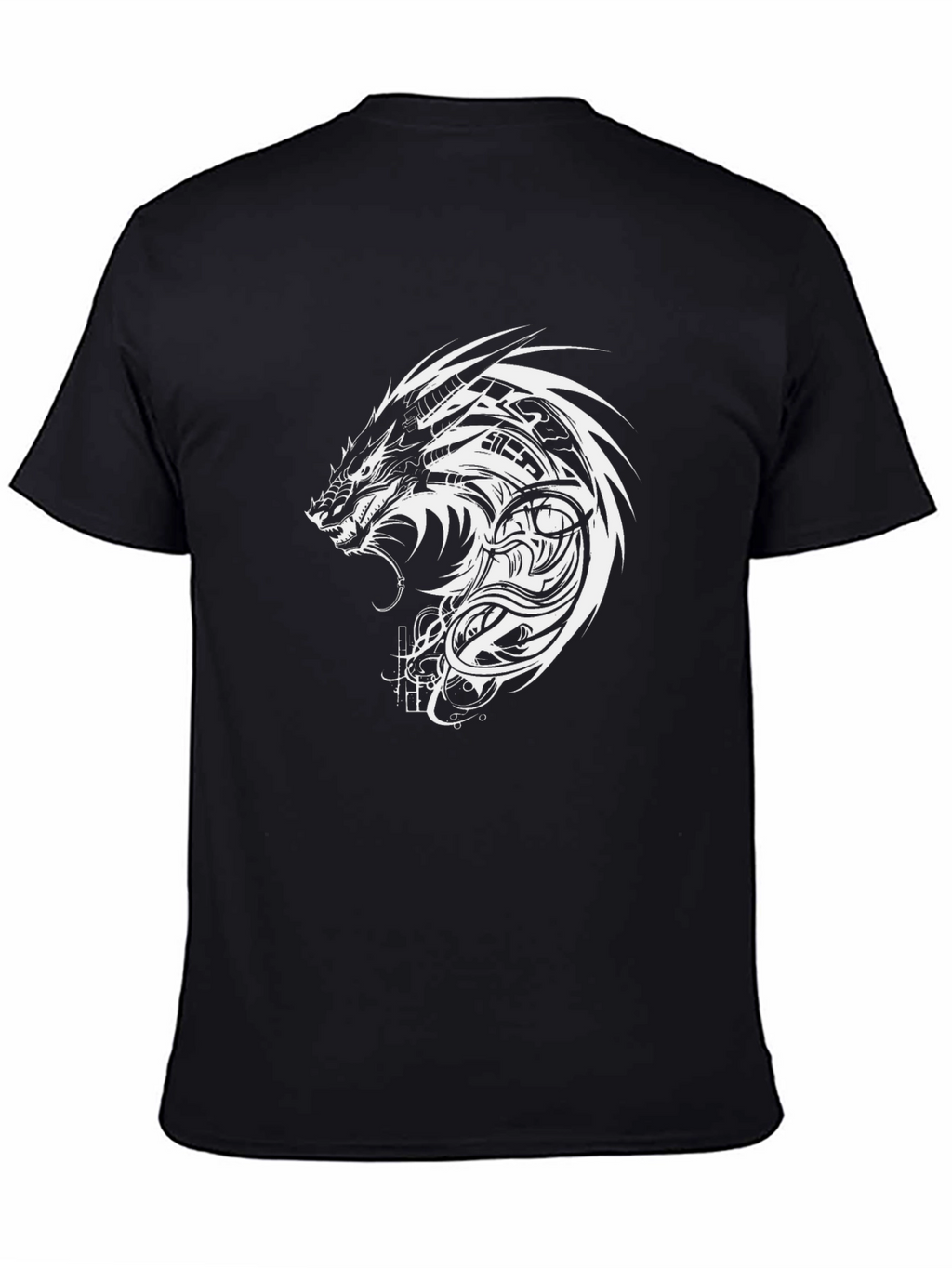 Dragon Graphic Black T-Shirt - Unique Tattoo Style Design