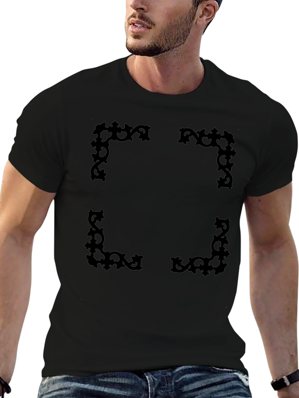 Elegant Framed Black T-Shirt
