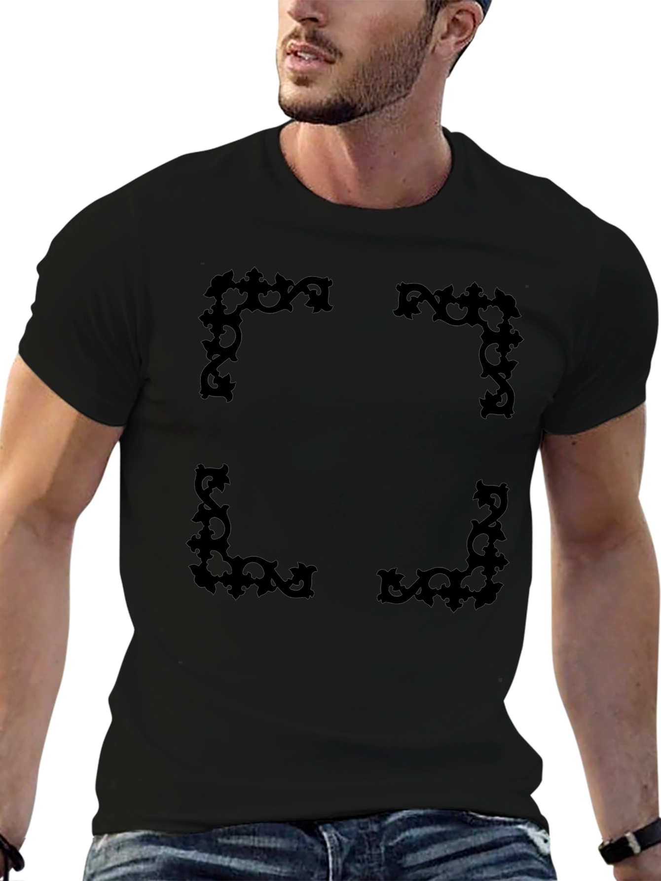 Elegant Framed Black T-Shirt