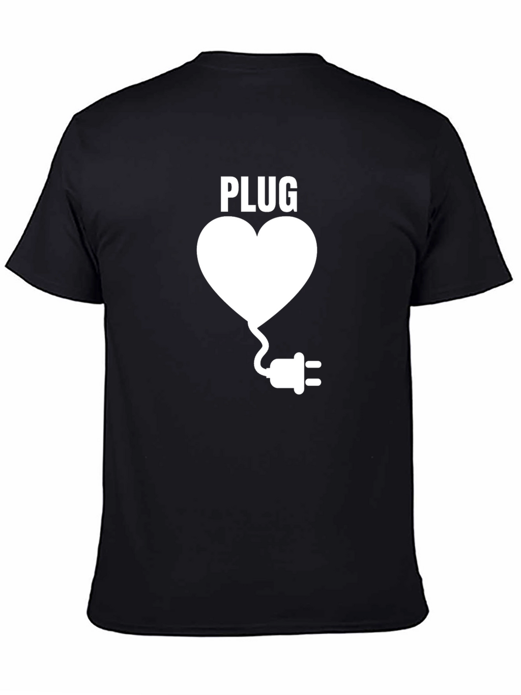 Plug Heart Relationship T-Shirt - Black Casual Tee