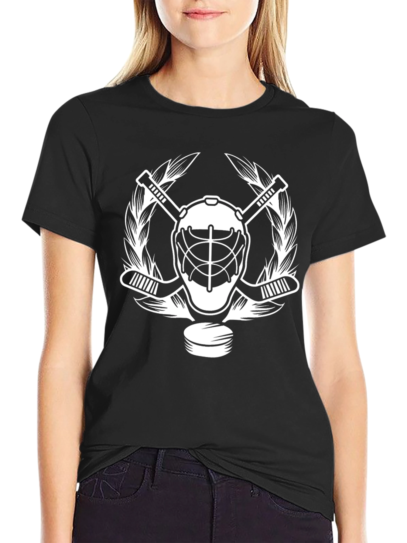 Hockey Goalie Mask T-Shirt - Sporty Black Tee