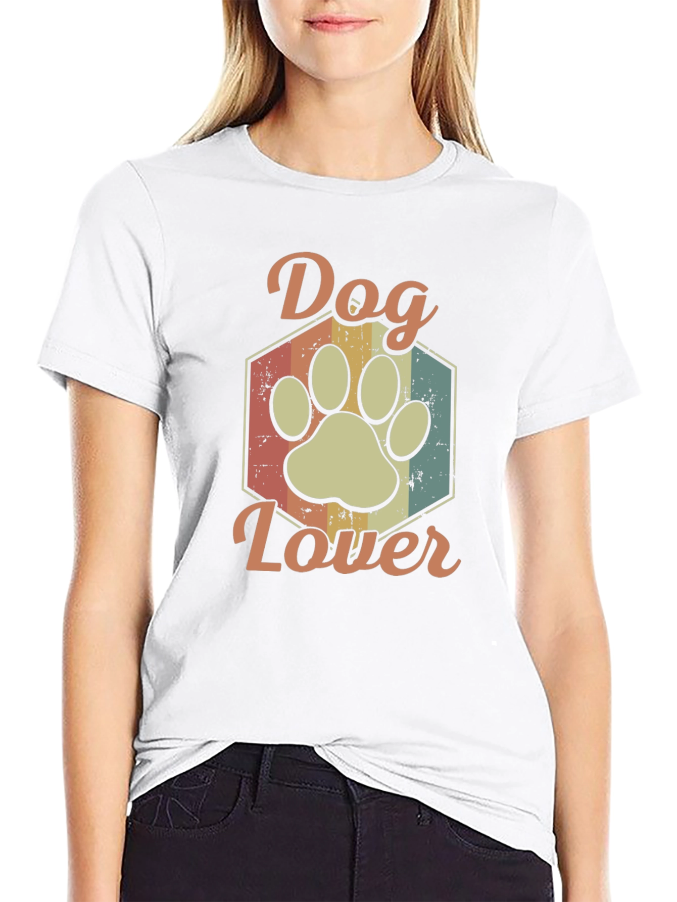 Dog Lover T-Shirt - Retro Paw Print Tee