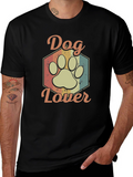 Dog Lover T-Shirt - Retro Paw Print Tee