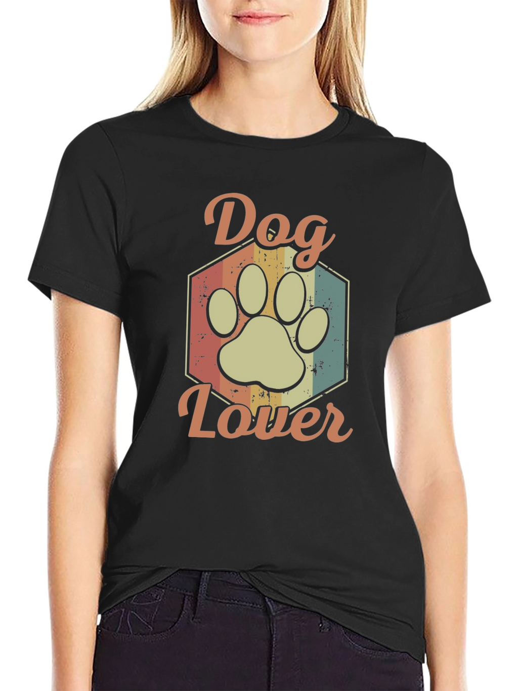 Dog Lover T-Shirt - Retro Paw Print Tee