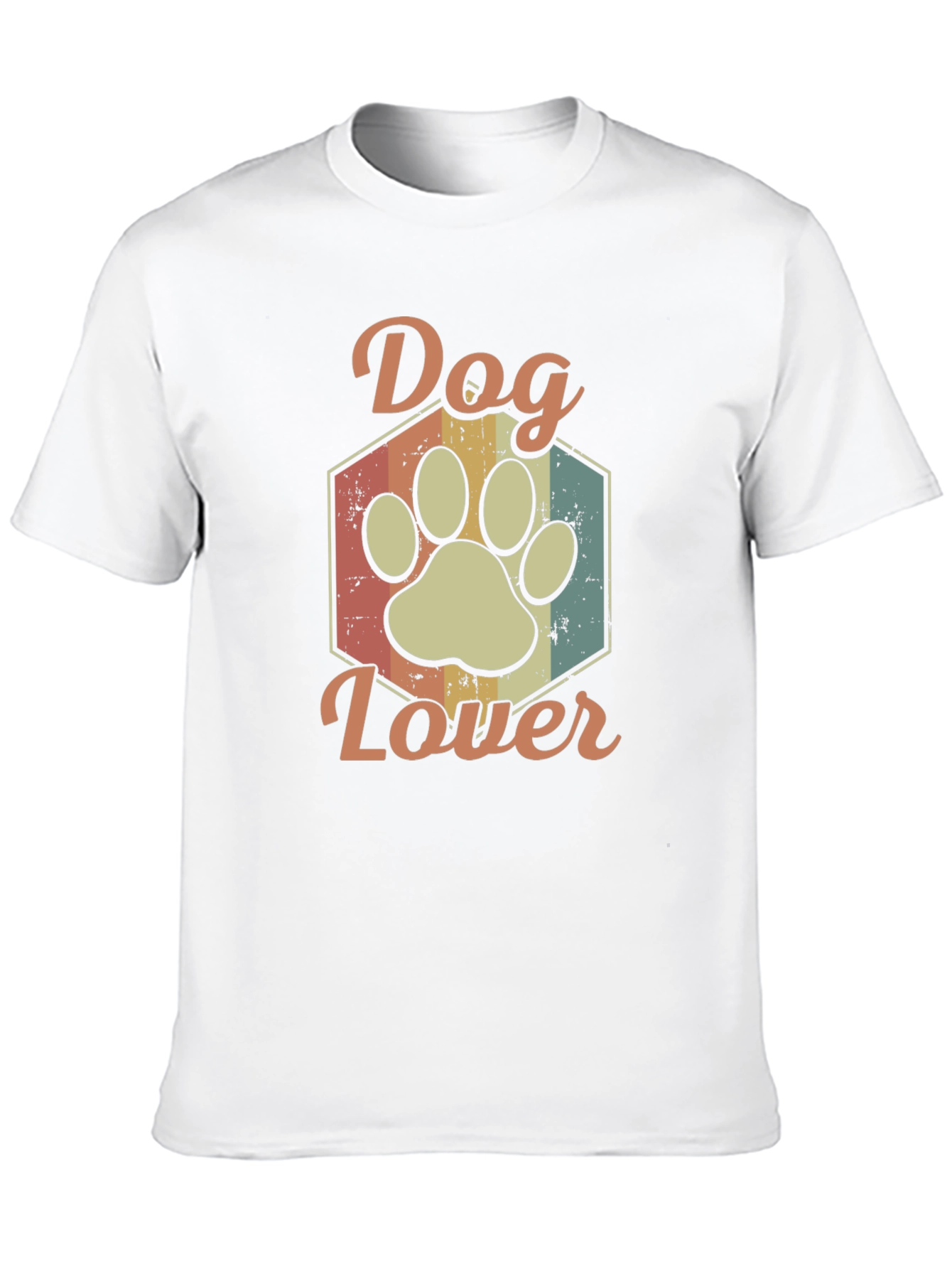 Dog Lover T-Shirt - Retro Paw Print Tee