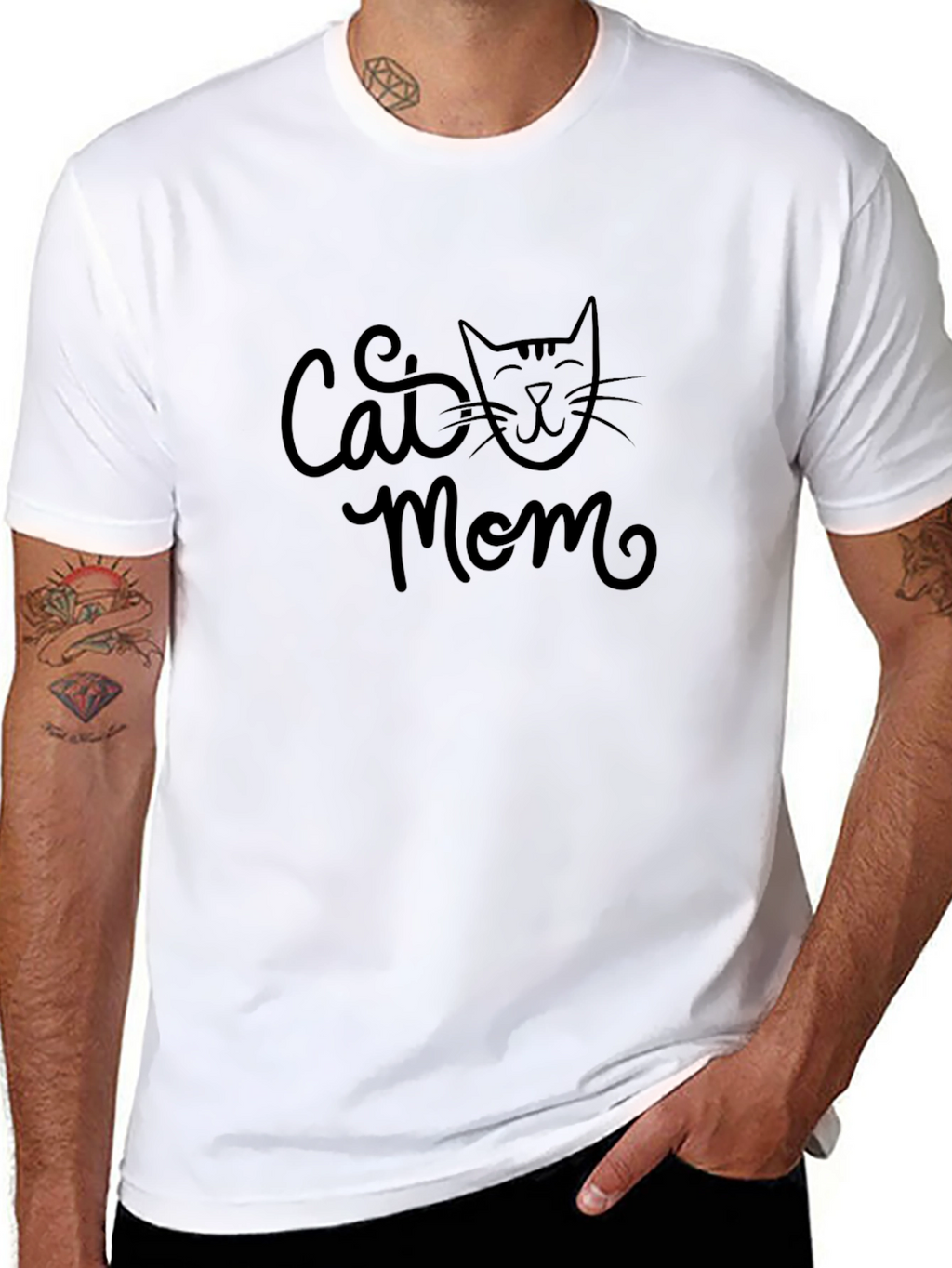 Cat Mom Graphic Tee - Black Unisex T-Shirt