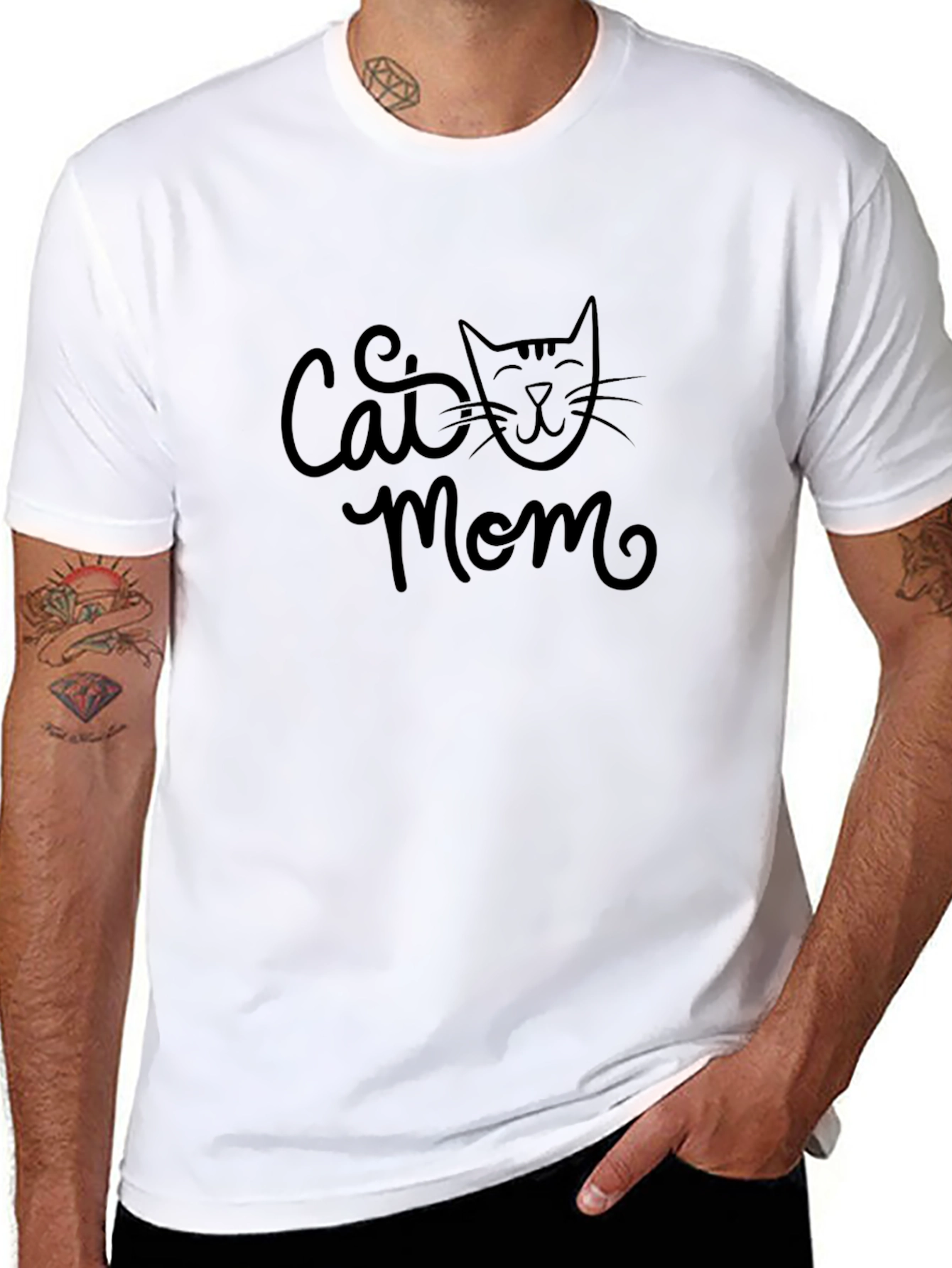 Cat Mom Graphic Tee - Black Unisex T-Shirt