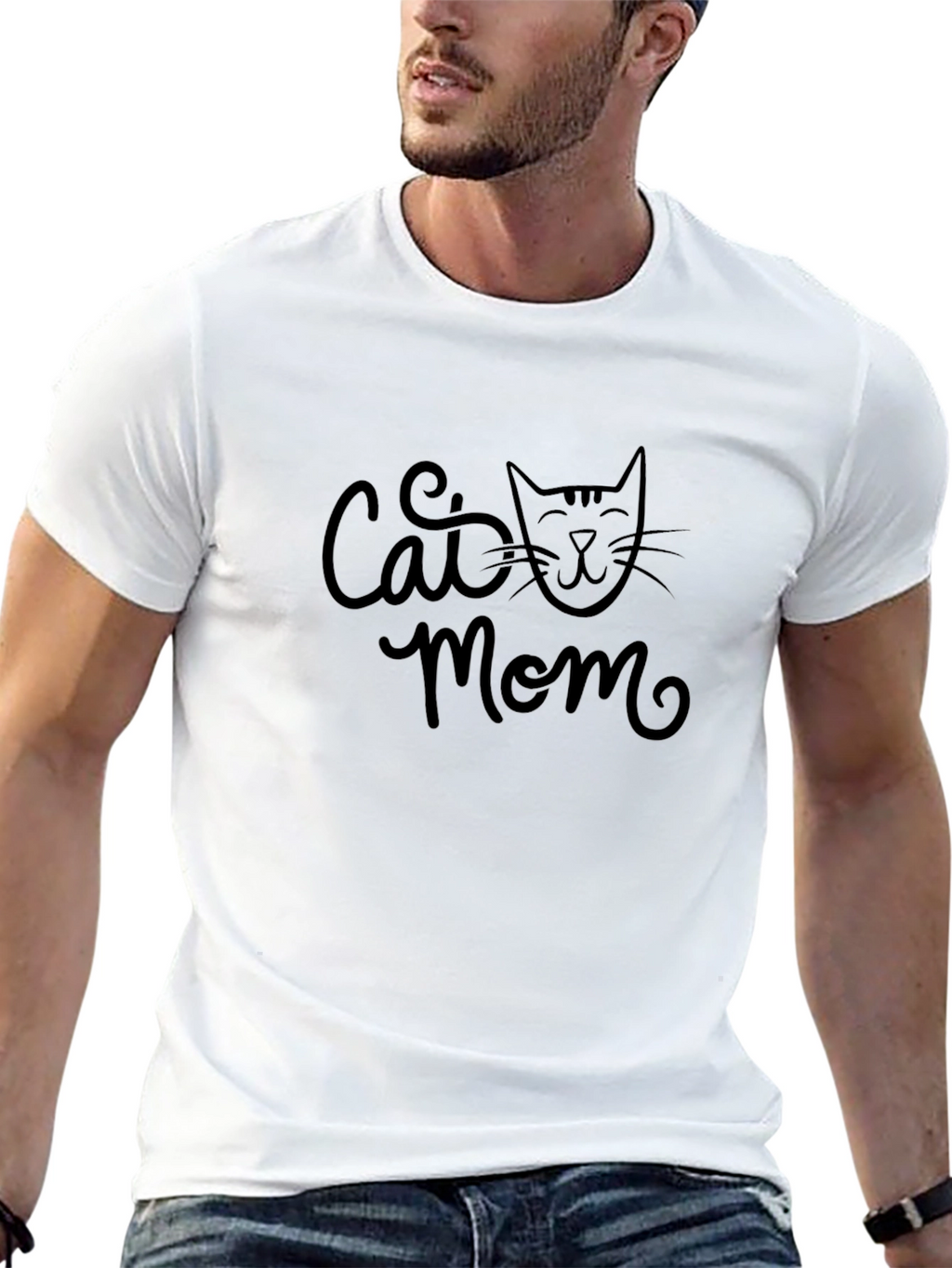 Cat Mom Graphic Tee - Black Unisex T-Shirt