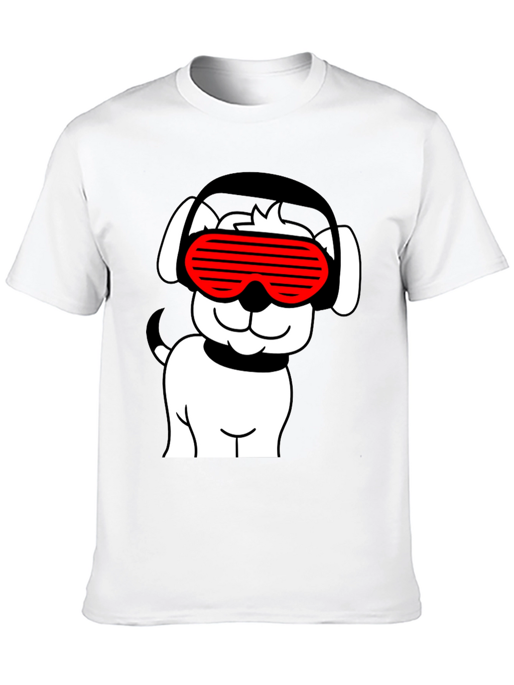 Cool Dog T-Shirt - Black with Red Sunglasses