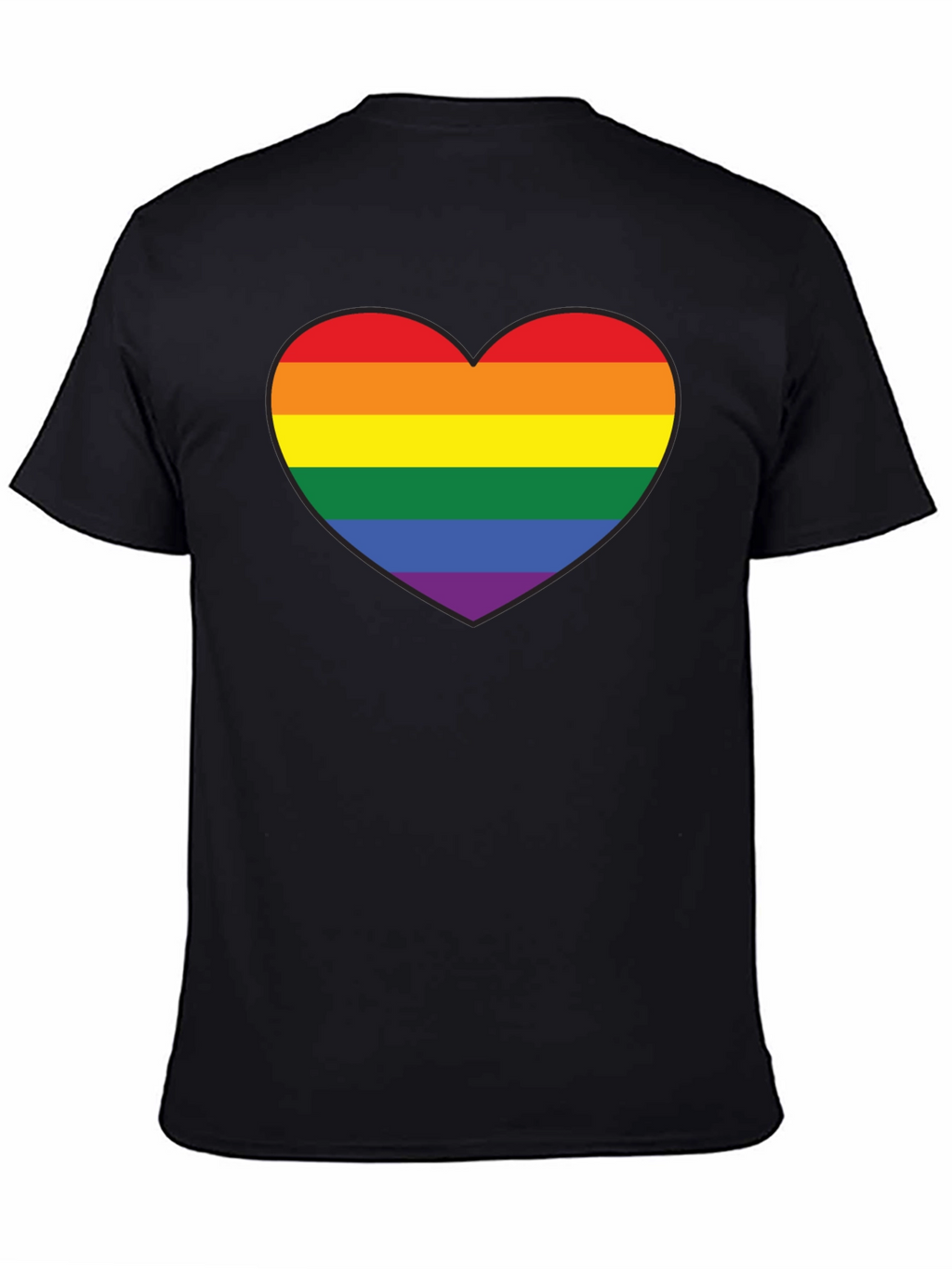 LGBT Pride Rainbow Heart Black T-Shirt