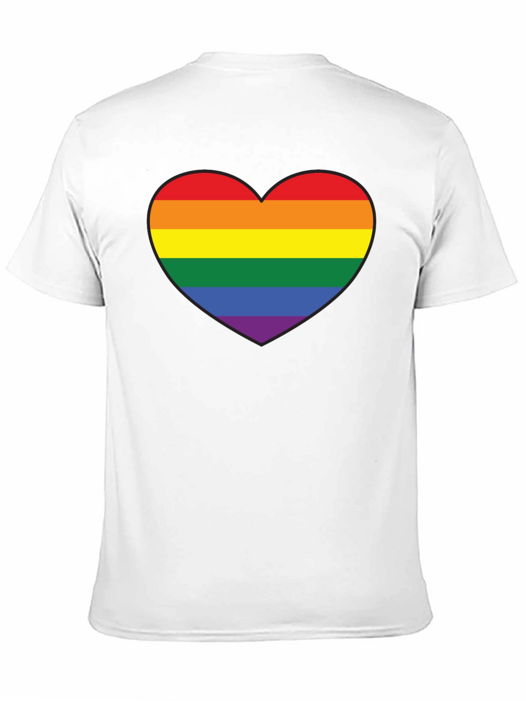 LGBT Pride Rainbow Heart Black T-Shirt