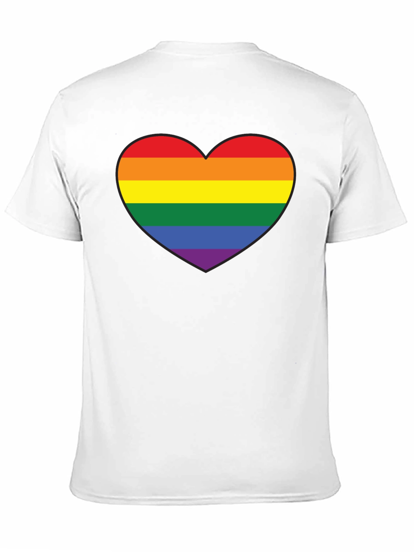 LGBT Pride Rainbow Heart Black T-Shirt