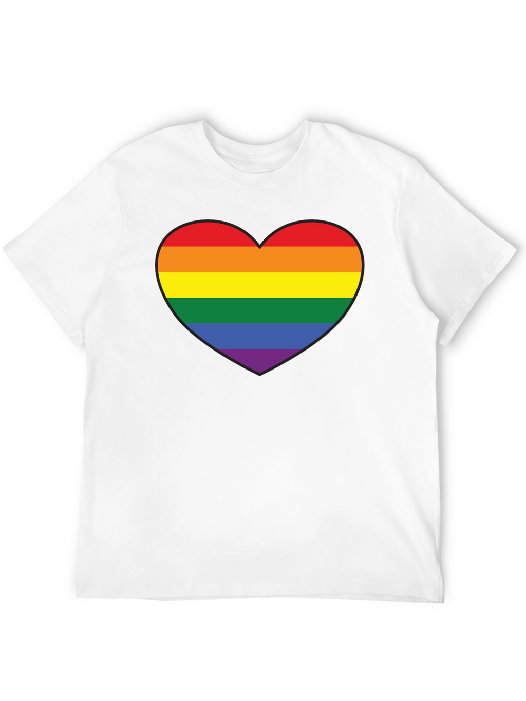 LGBT Pride Rainbow Heart Black T-Shirt
