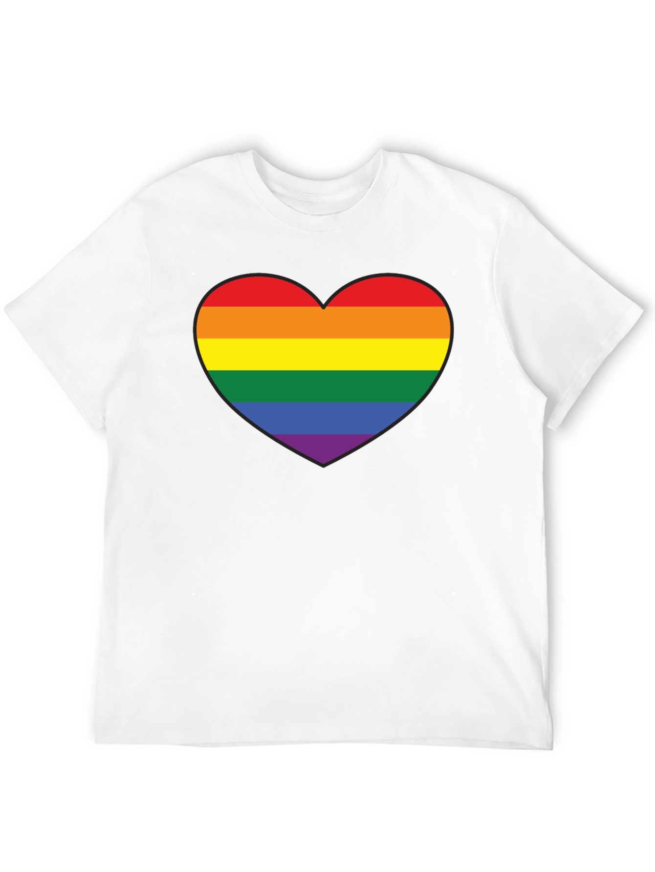 LGBT Pride Rainbow Heart Black T-Shirt