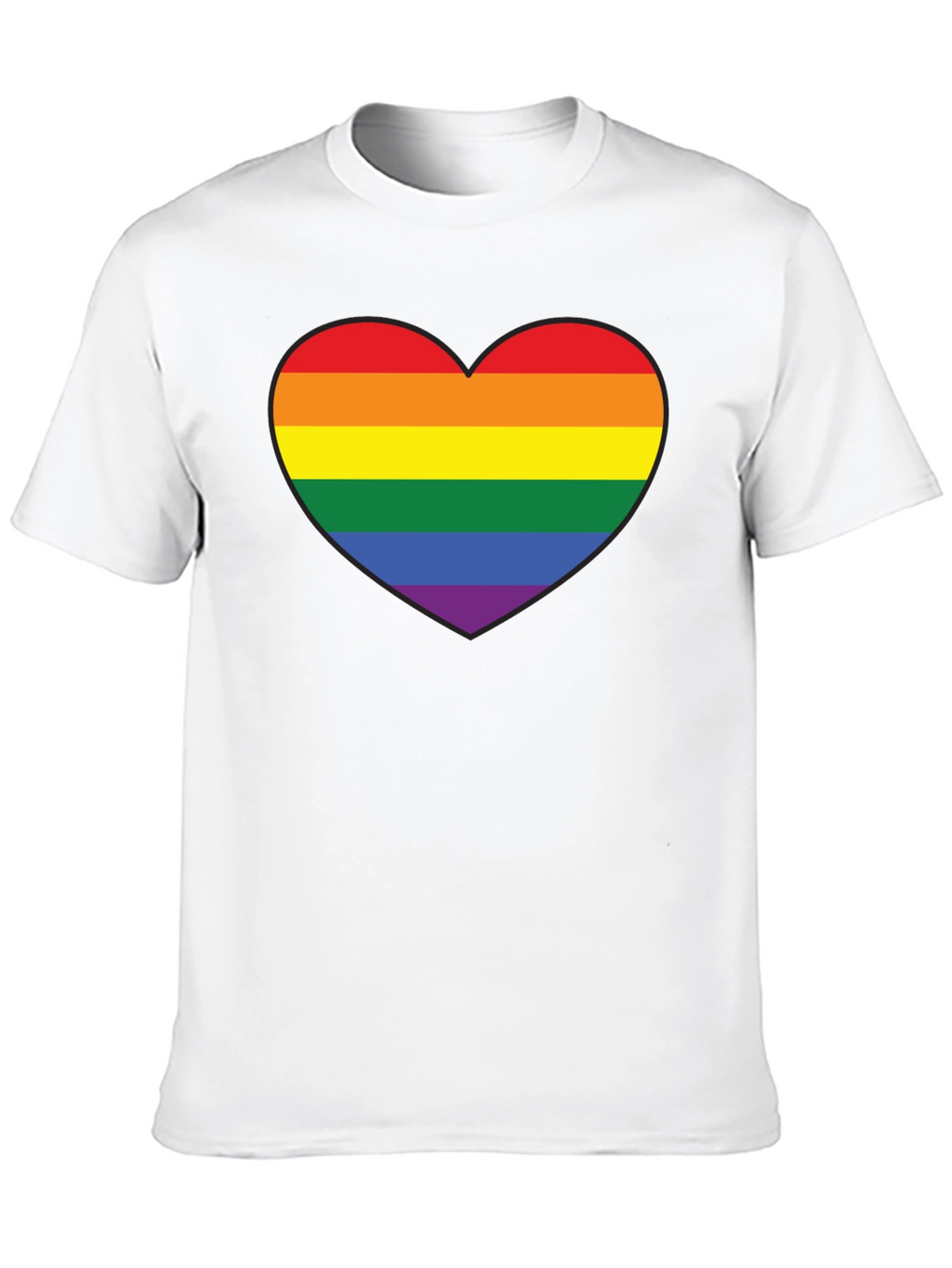 LGBT Pride Rainbow Heart Black T-Shirt