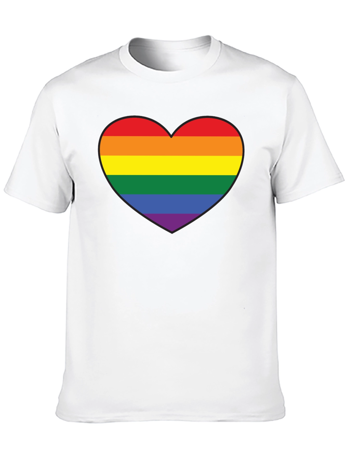 LGBT Pride Rainbow Heart Black T-Shirt