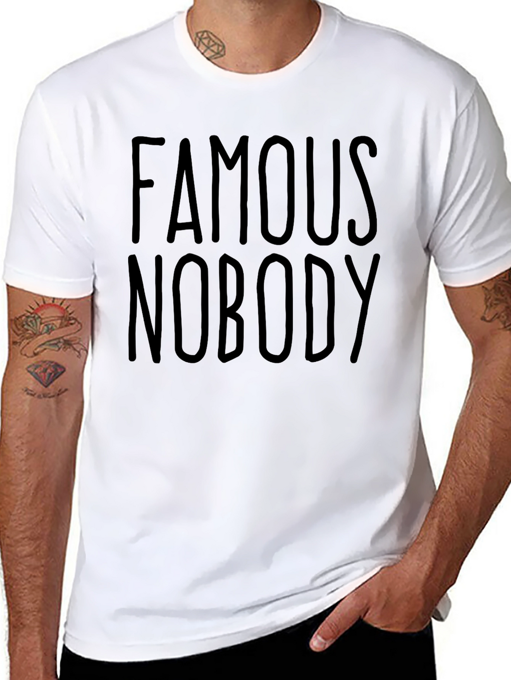 Famous Nobody Black Graphic Tee