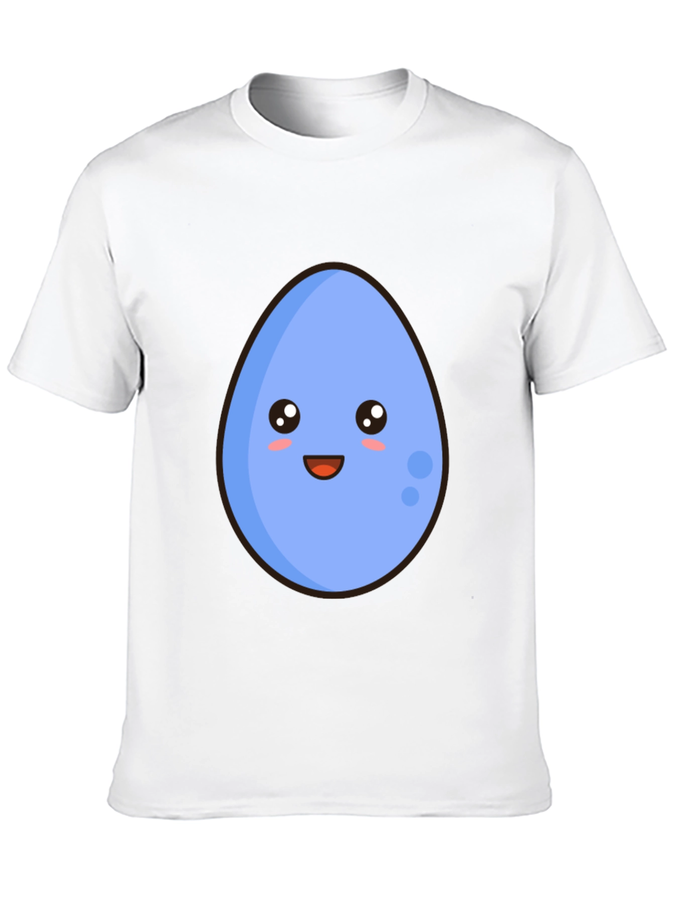 Cute Egg Cartoon Graphic T-Shirt - Black