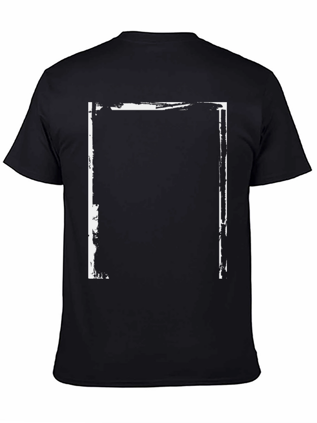 Black T-Shirt with Abstract White Frame