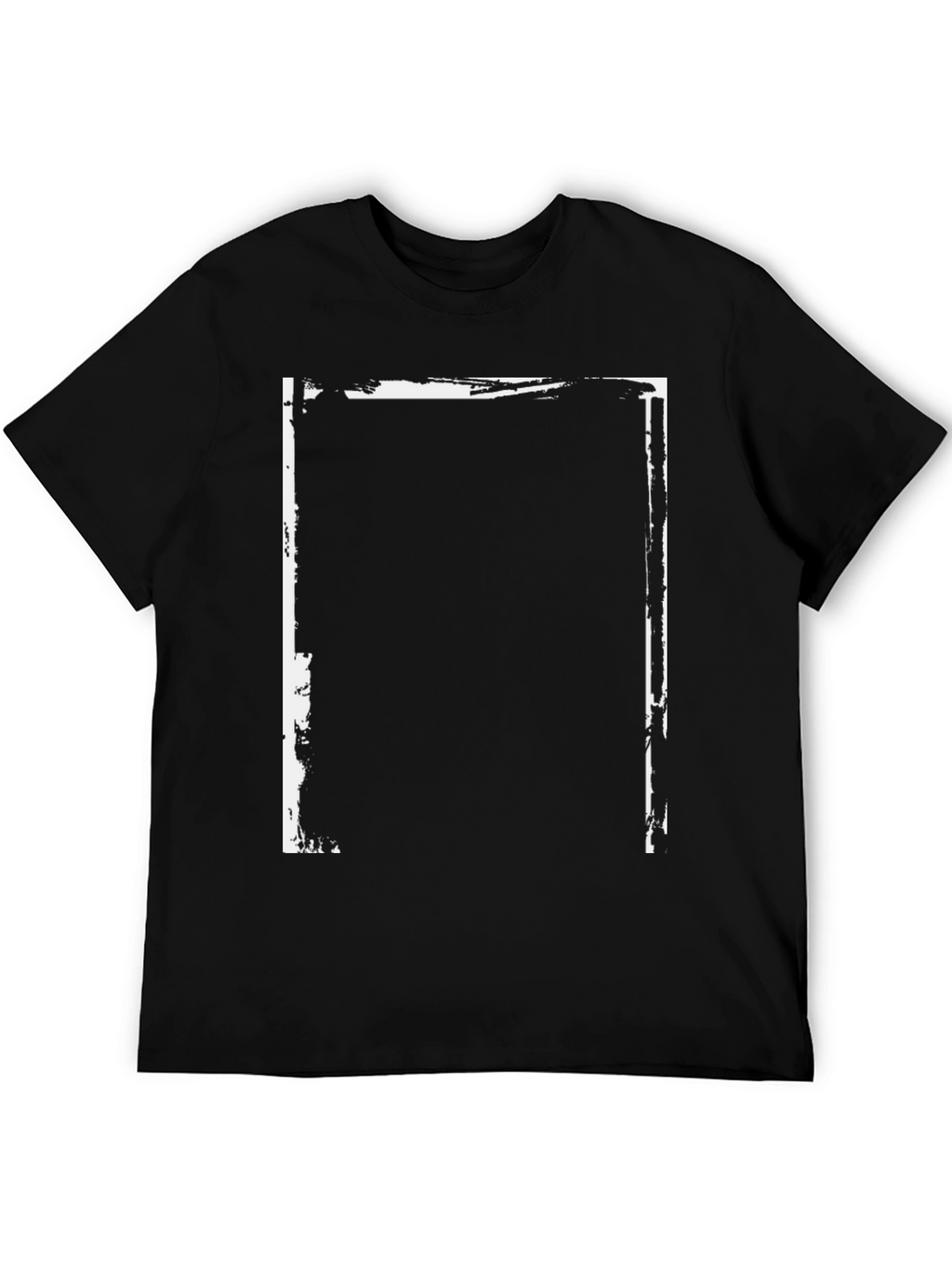 Black T-Shirt with Abstract White Frame