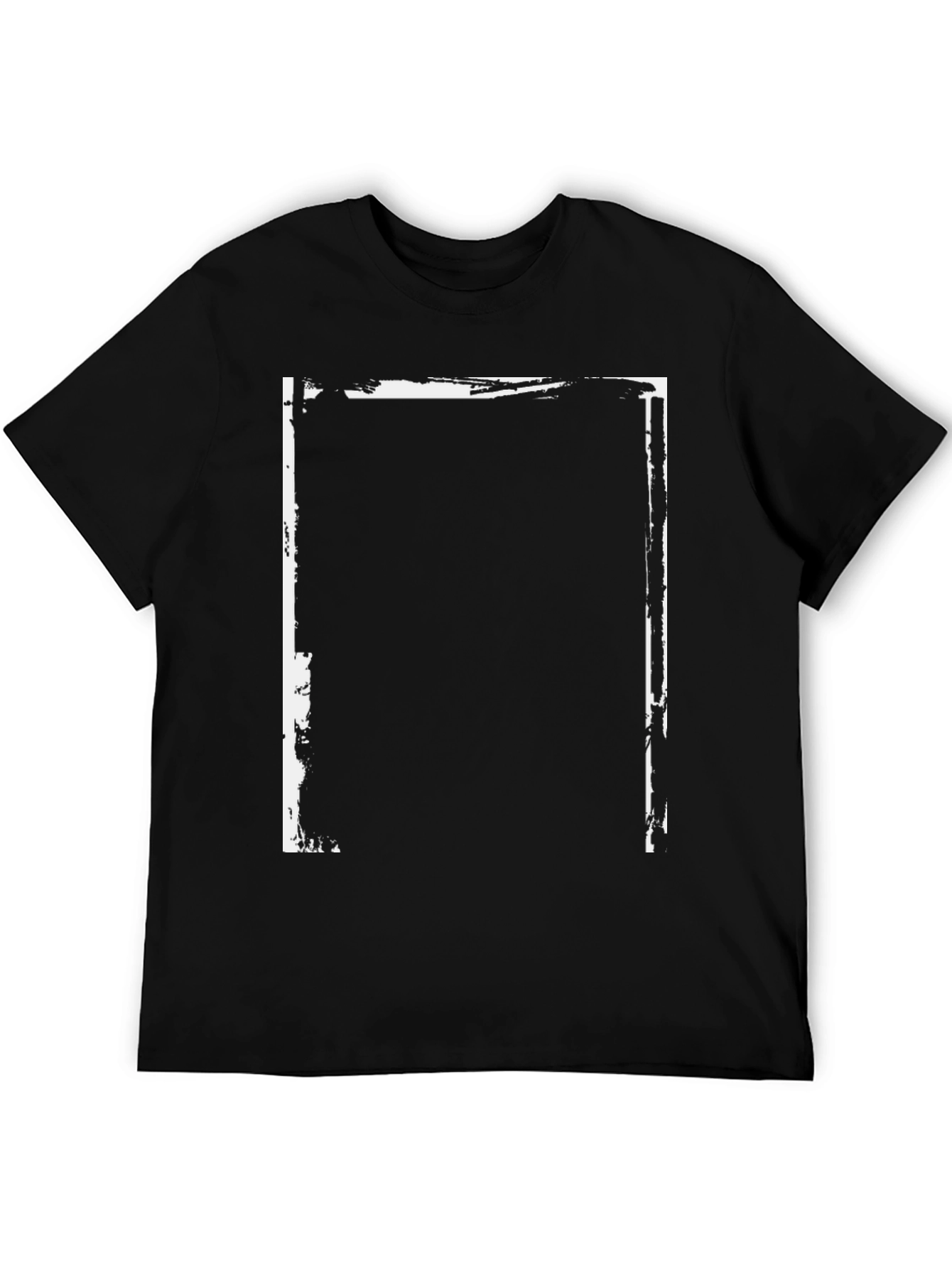 Black T-Shirt with Abstract White Frame