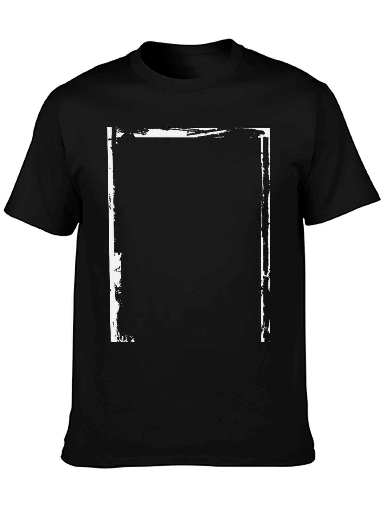 Black T-Shirt with Abstract White Frame
