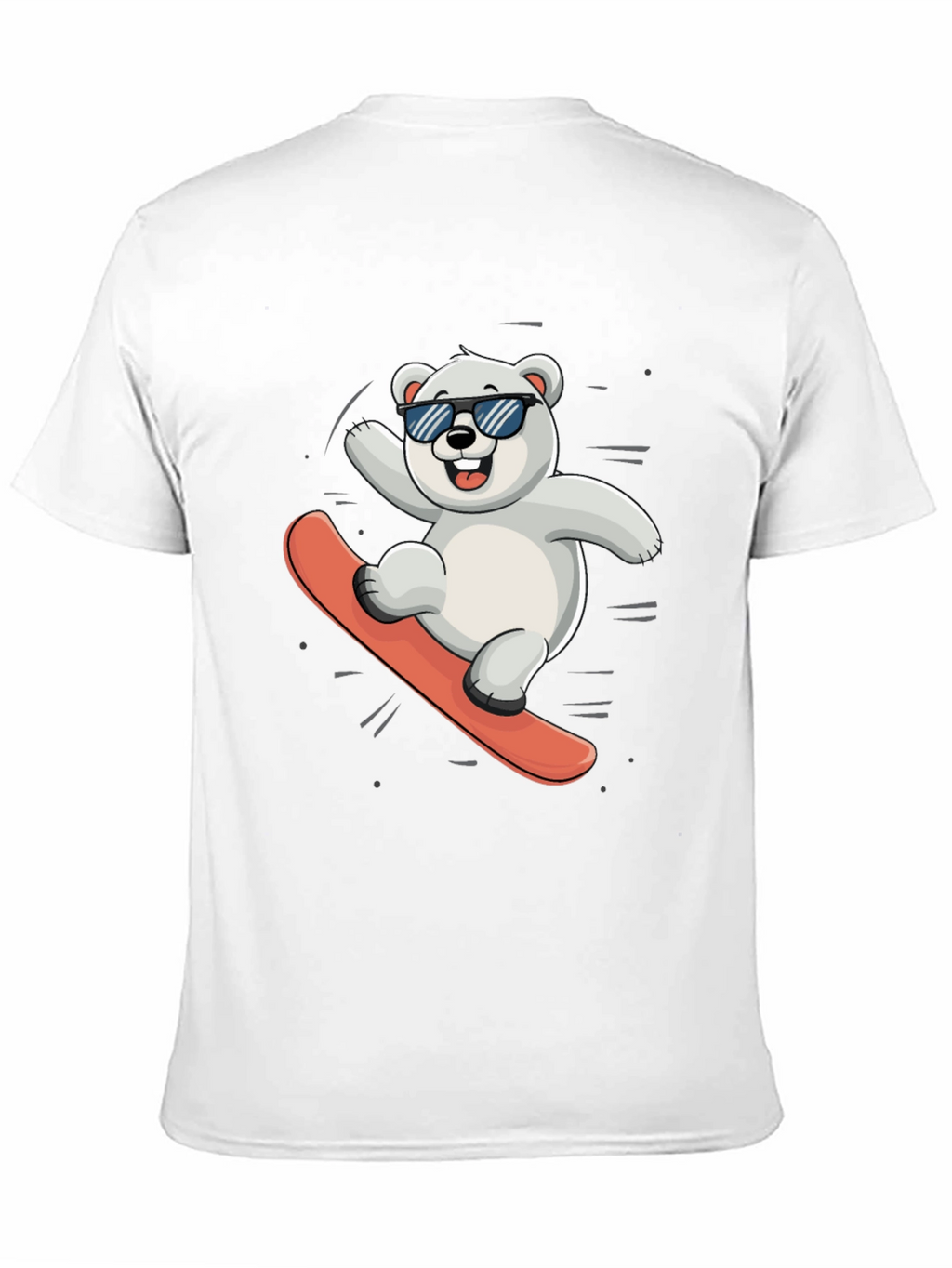 Cool Polar Bear Snowboarding Graphic Tee
