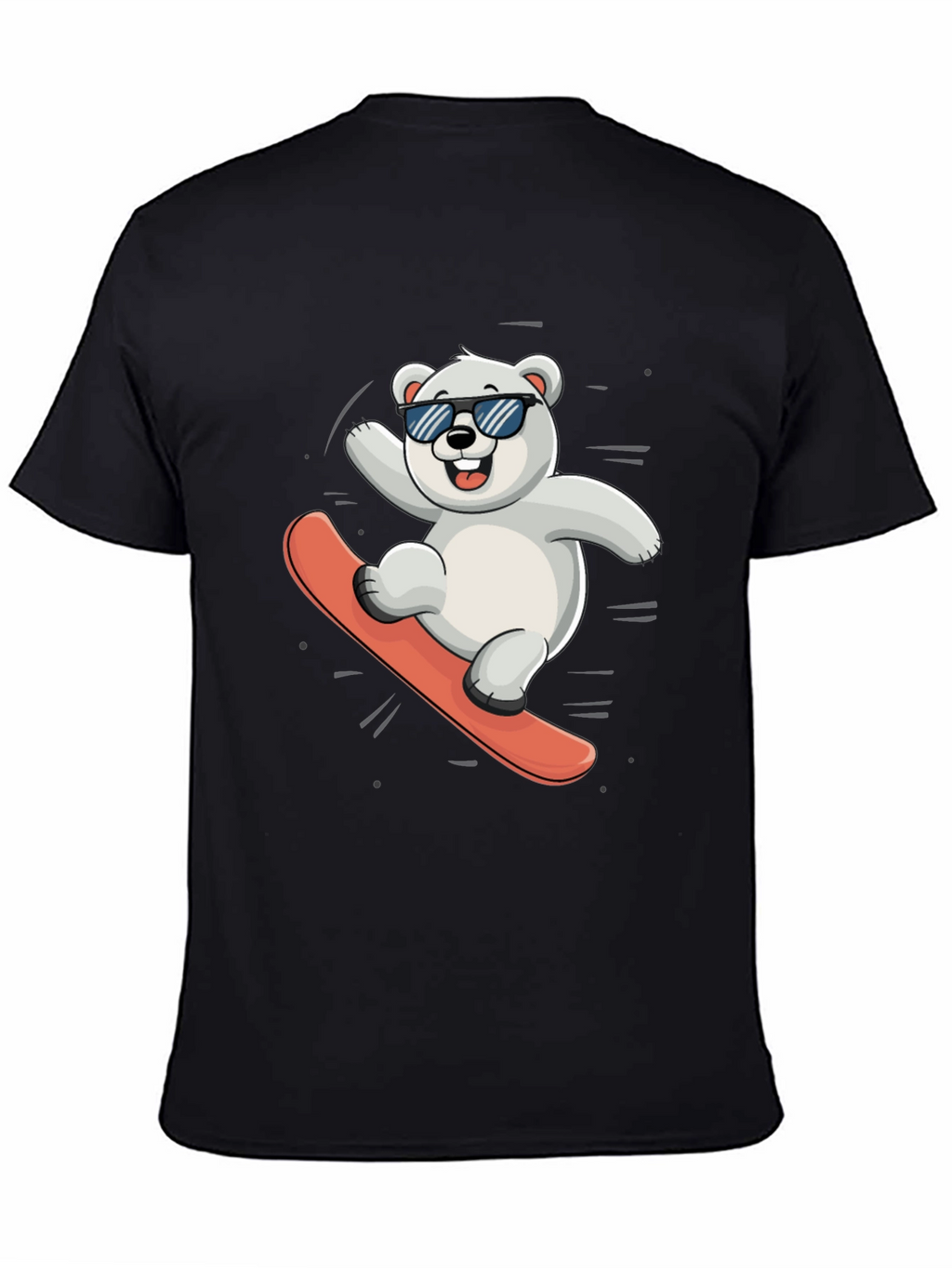 Cool Polar Bear Snowboarding Graphic Tee