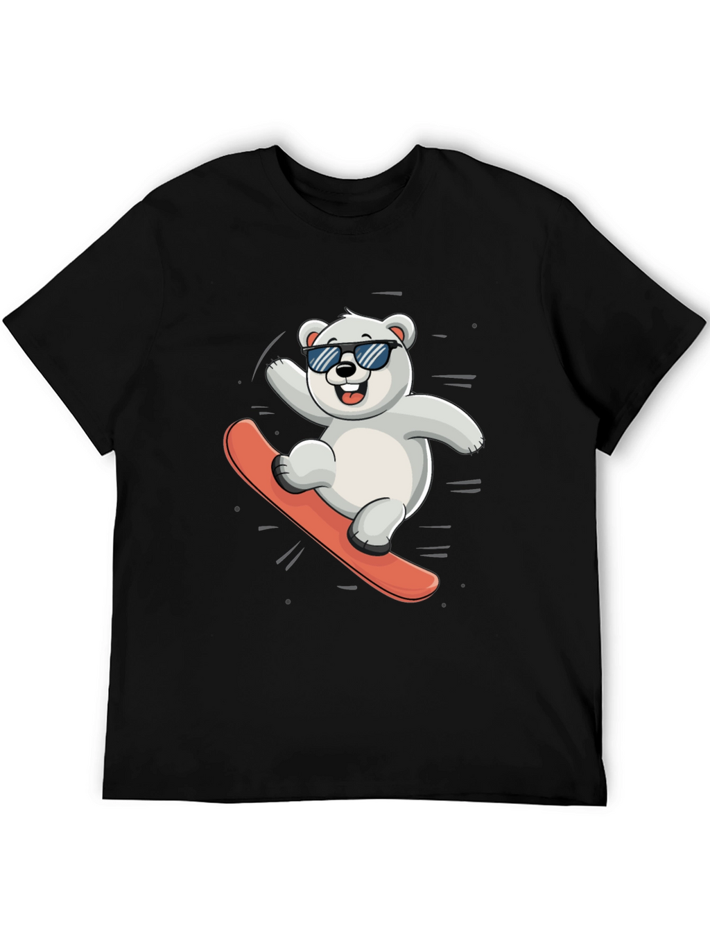 Cool Polar Bear Snowboarding Graphic Tee