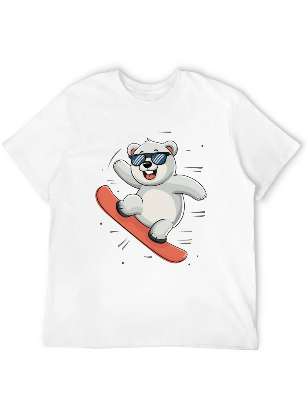 Cool Polar Bear Snowboarding Graphic Tee