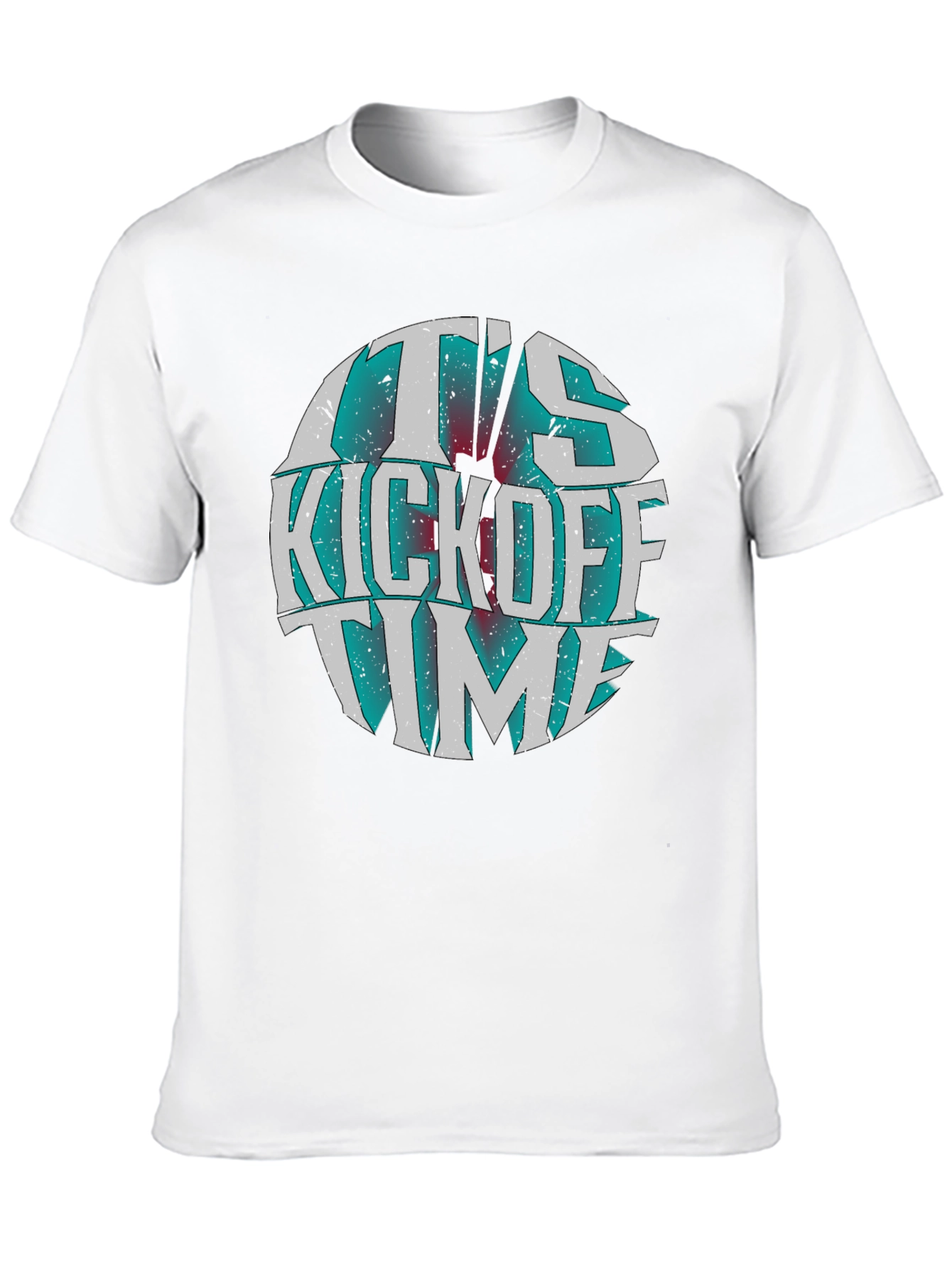 Its Kickoff Time Graphic Tee - Black Cotton T-Shirt