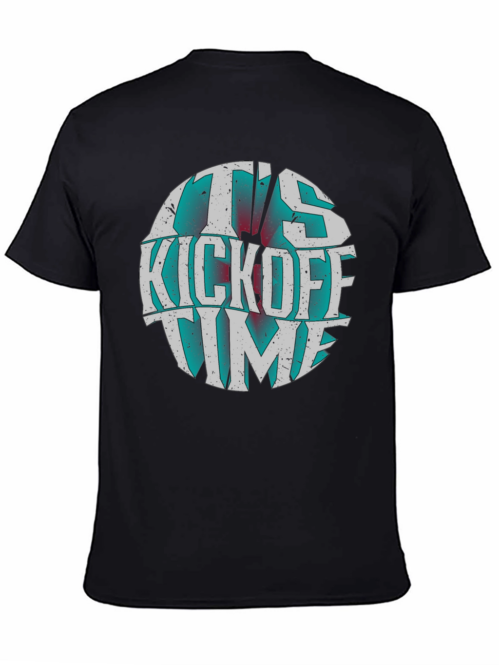 Its Kickoff Time Graphic Tee - Black Cotton T-Shirt
