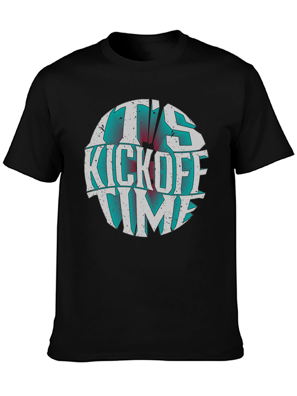 Its Kickoff Time Graphic Tee - Black Cotton T-Shirt