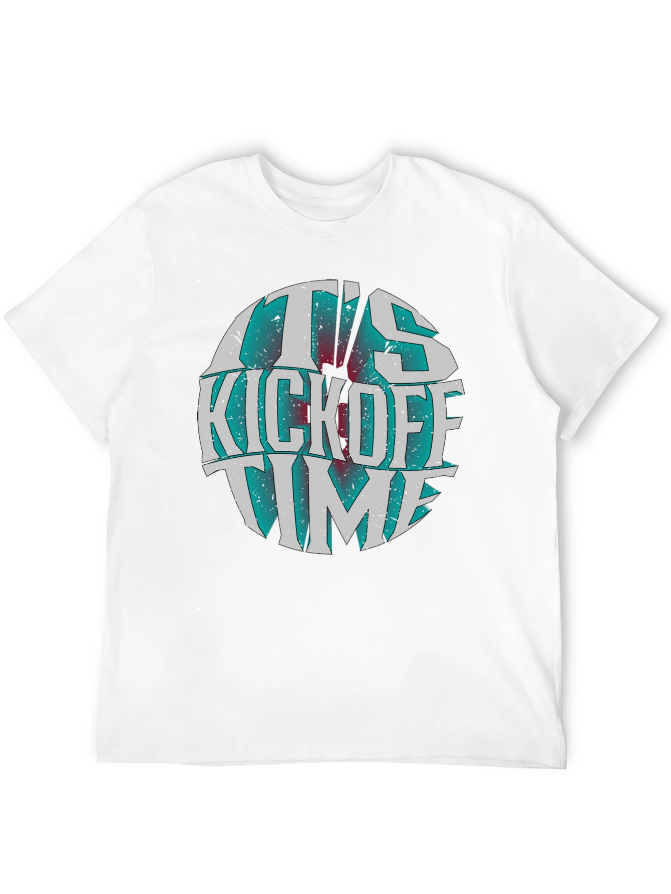 Its Kickoff Time Graphic Tee - Black Cotton T-Shirt
