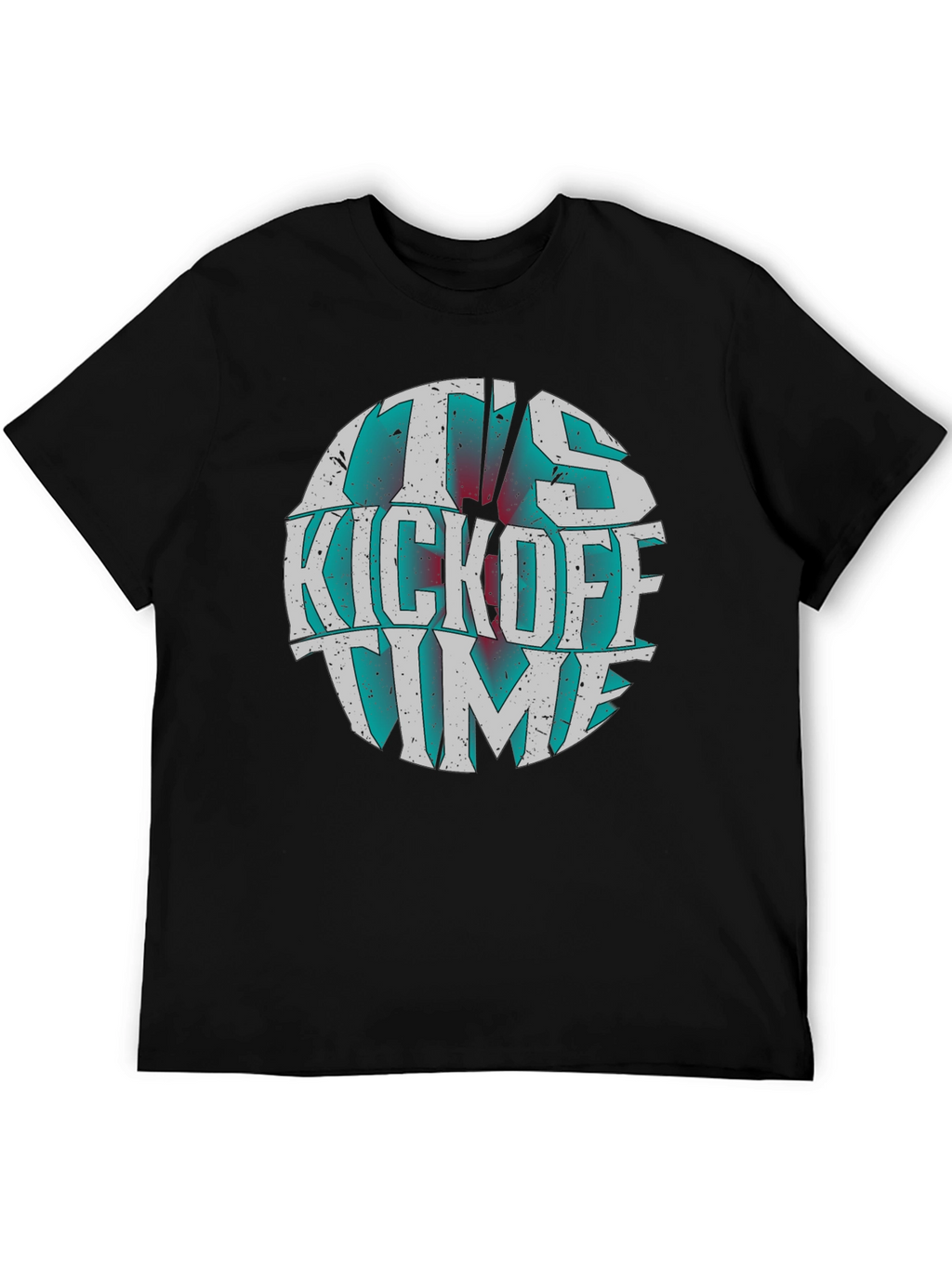 Its Kickoff Time Graphic Tee - Black Cotton T-Shirt