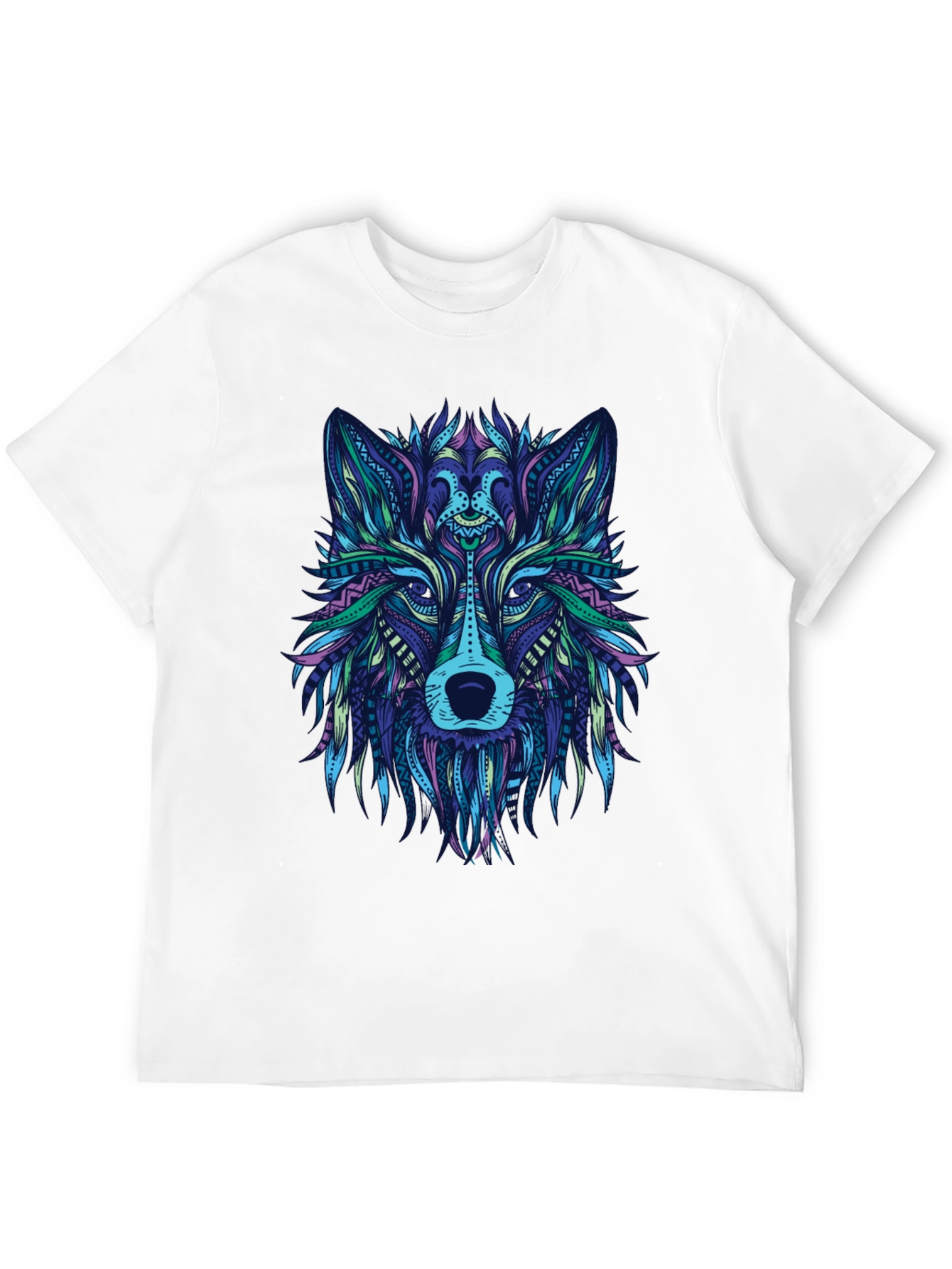 Abstract Wolf Graphic Tee - Mens Black T-Shirt