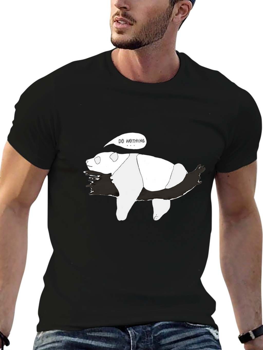 Lazy Panda T-Shirt - Do Nothing Funny Tee