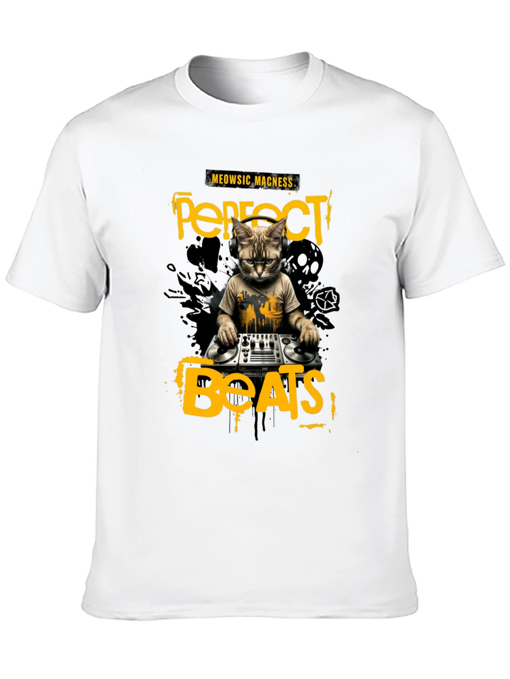 DJ Cat T-Shirt - Perfect Beats & Meowsic Madness