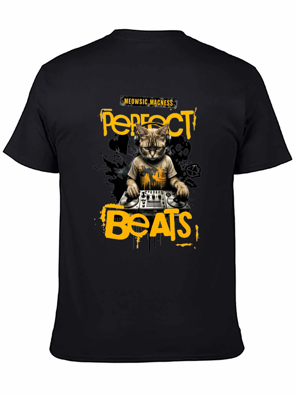DJ Cat T-Shirt - Perfect Beats & Meowsic Madness