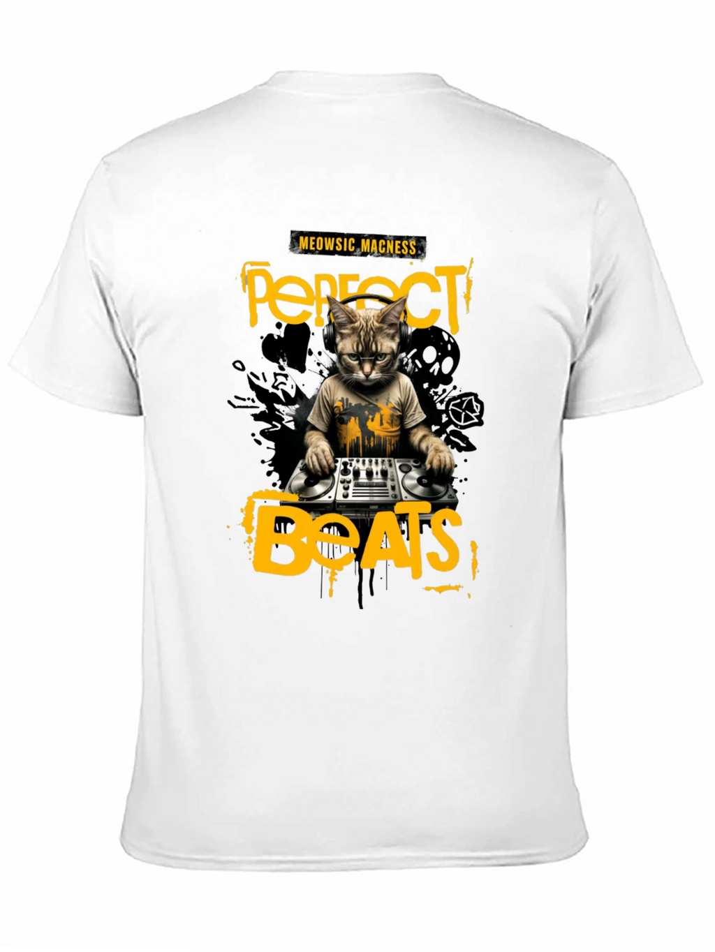 DJ Cat T-Shirt - Perfect Beats & Meowsic Madness